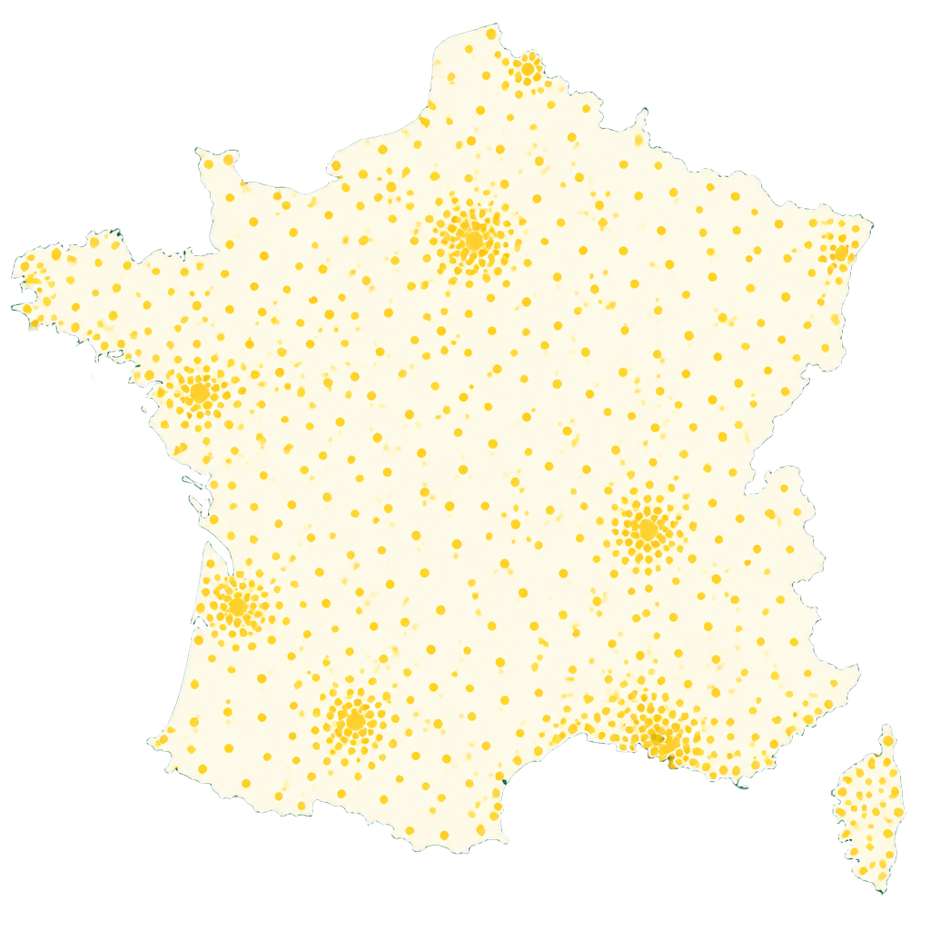Carte des régions françaises couvertes par Soluvolt